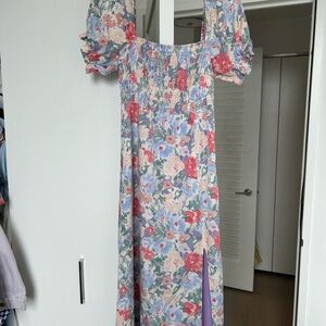 Astr Floral Midi Dress - Multicolor